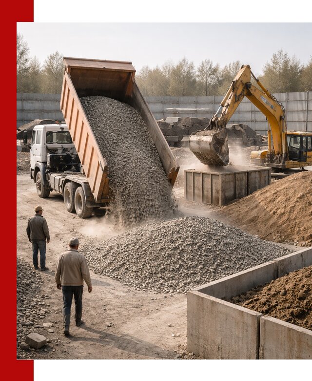 Доставка нерудных материалов с погрузкой и разгрузкой в Кольчугине