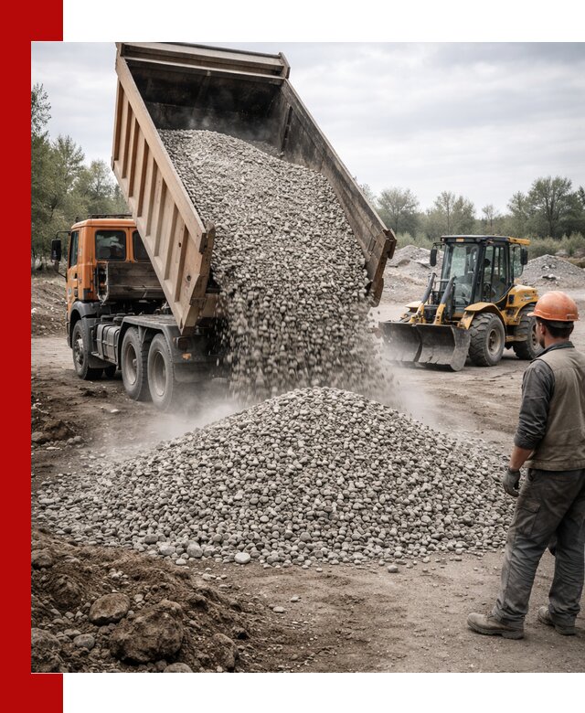 Доставка щебня в Кольчугине крупными и мелкими фракциями