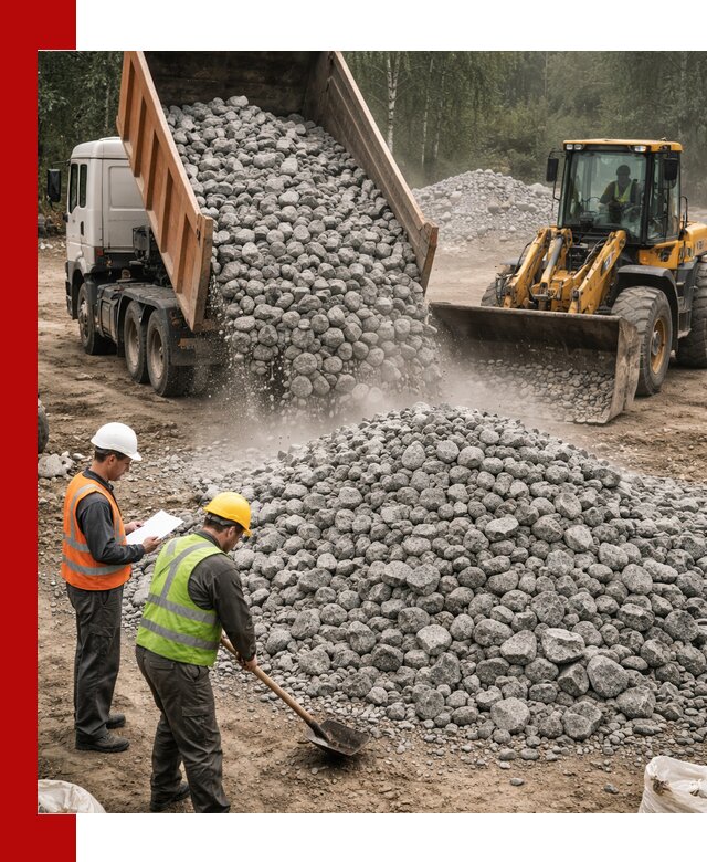 Гранитный щебень фракция 70-150 доставка в Кольчугине