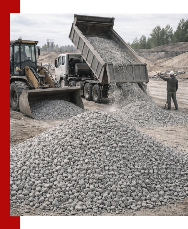 Доставка известнякового щебня фр. 5–20 в Кольчугине