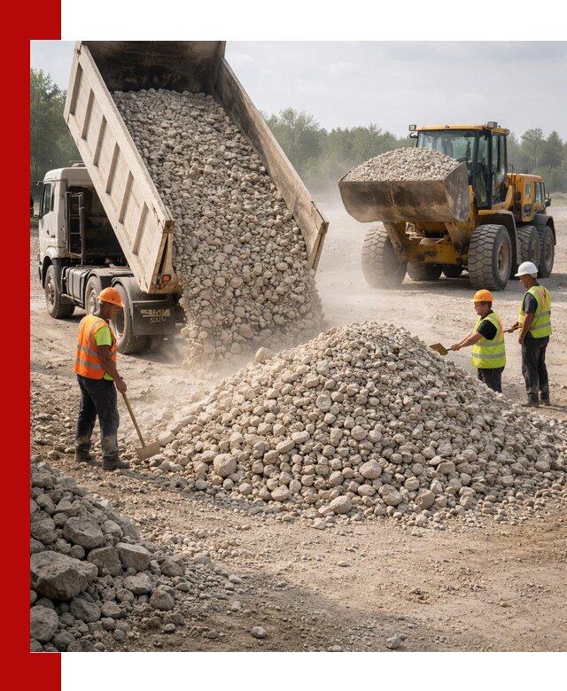 Доставка известнякового щебня фр. 40-70 в Кольчугине
