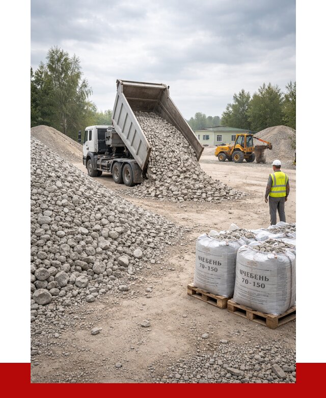 Известняковый щебень фракция 70-150 в Кольчугине от 1271 р. | ПРОНЕРУДКль