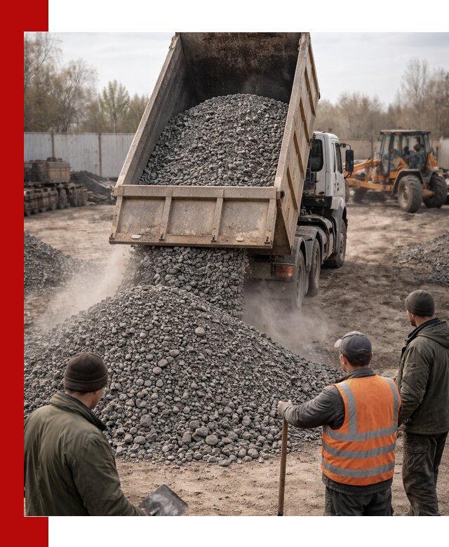 Доставка шлакового щебня в удобные сроки по выгодной цене в Кольчугине