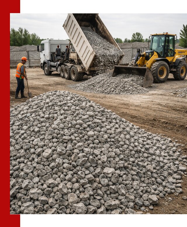 Доставка бетонного щебня фракции 40-70 в Кольчугине