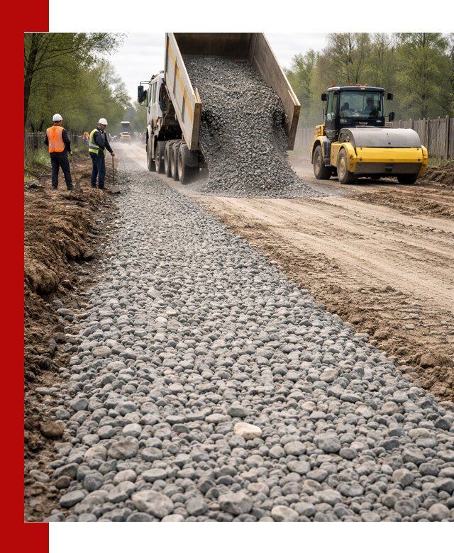 Доставка щебня для отсыпки дорог в Кольчугине высокого качества