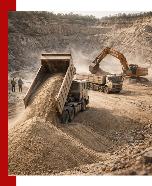 Карьерный песок навалом с доставкой в Кольчугине