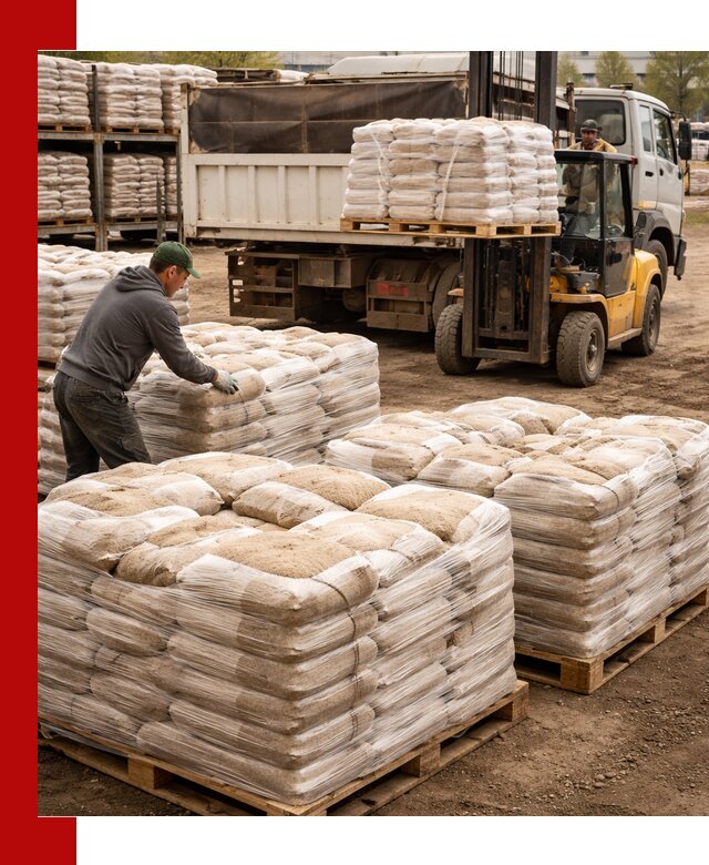 Карьерный песок в мешках с доставкой в Кольчугине