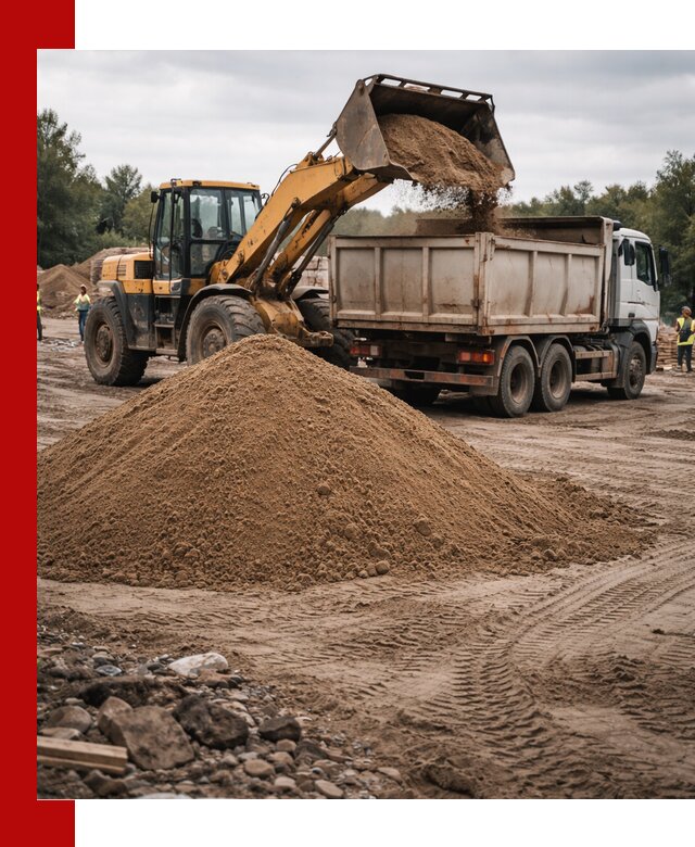 Доставка речного песка навалом в Кольчугине быстро и выгодно