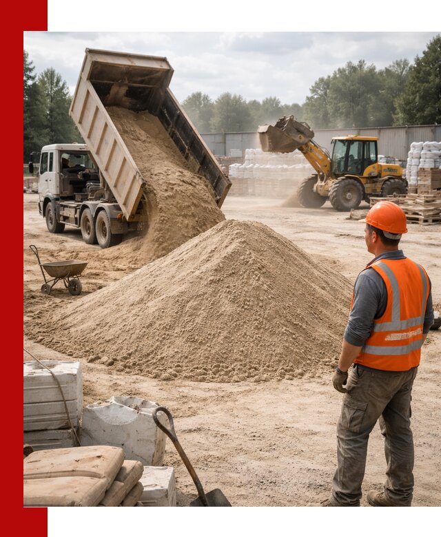 Доставка строительного песка с самосвалом в Кольчугине