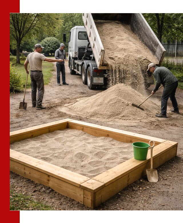 Песок для песочницы с доставкой в Кольчугине недорого и чистый