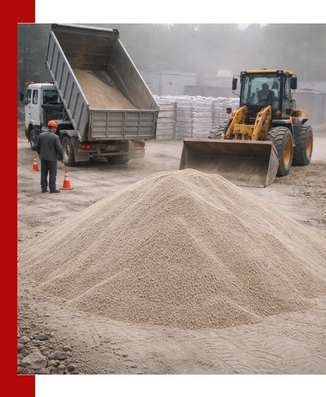 Кварцевый песок фракция 0–8 для стройработ в Кольчугине