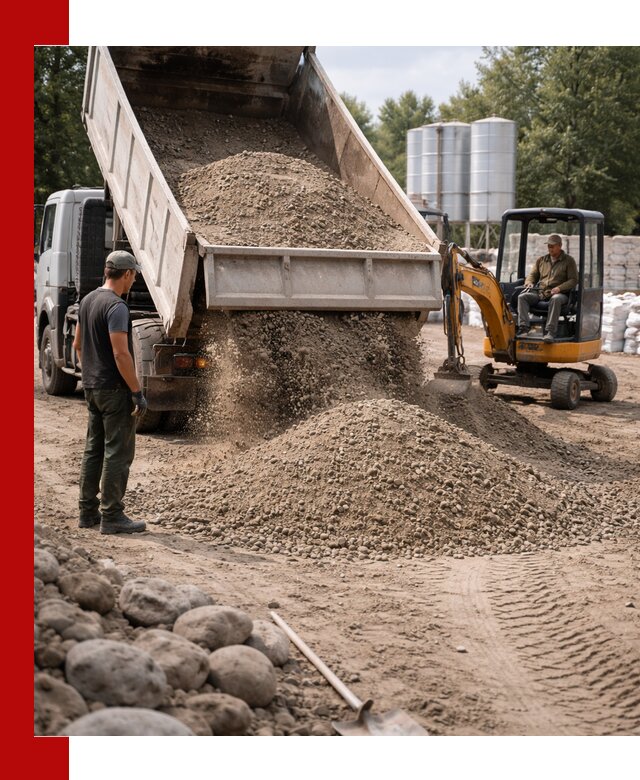 Доставка ПГС С3 в Кольчугине самосвалами и миксерами