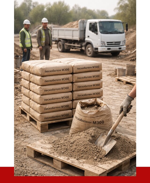 Пескобетон М300 в Кольчугине с доставкой от 4730 р. за куб | ПРОНЕРУДКль