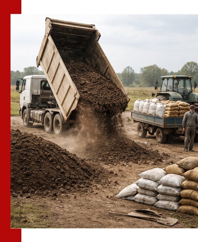 Доставка грунта и удобрений оптом в Кольчугине для сельхоз и строительства