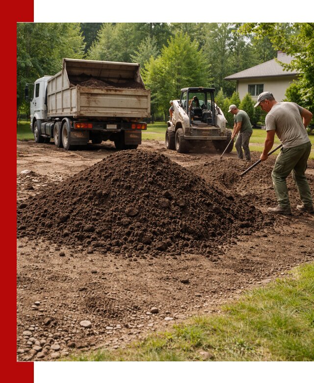 Доставка и укладка грунта для газона в Кольчугине