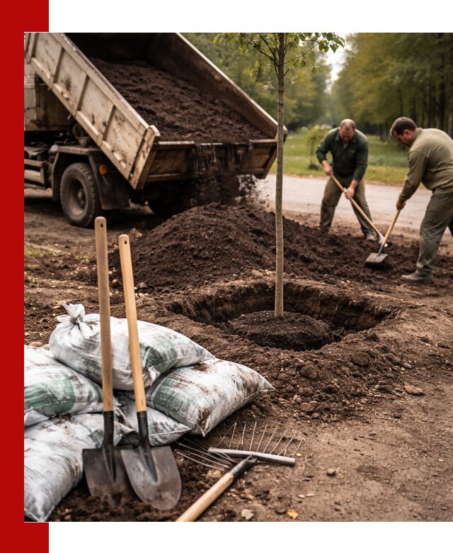 Грунт для посадки деревьев в Кольчугине — доставка и подготовка почвы