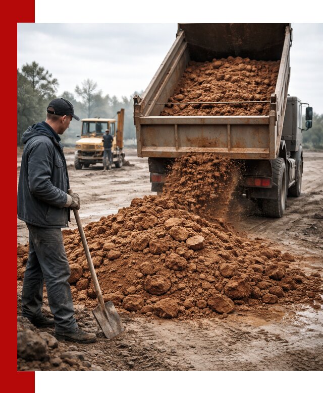 Глина для засыпки в Кольчугине с доставкой самосвалами
