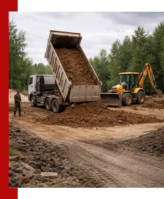 Доставка суглинка самосвалами в Кольчугине подсыпка и планировка