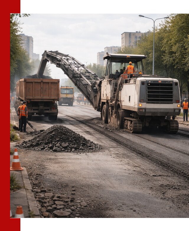 Фрезерованный асфальт в Кольчугине — удаление и вывоз старого покрытия