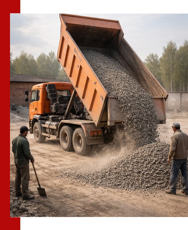 Доставка самосвалом 20 м3 в Кольчугине быстро и надежно