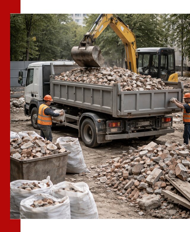 Вывоз строительного мусора в Кольчугине с самосвалами и контейнерами