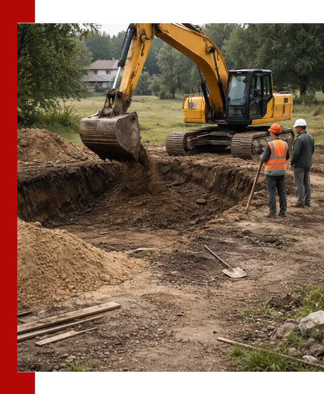 Рытье котлована под фундамент в Кольчугине (быстро и недорого)