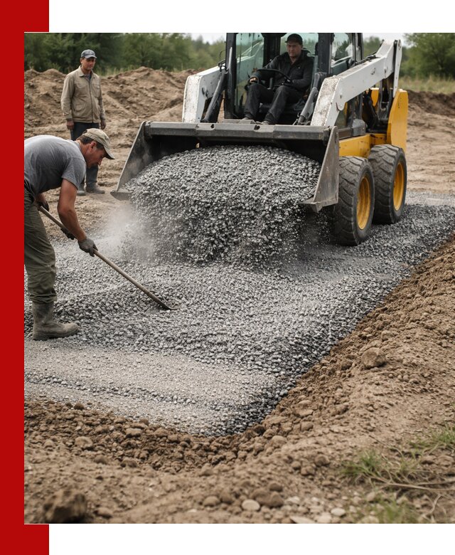 Устройство щебеночной подушки в Кольчугине для дорог и фундаментов